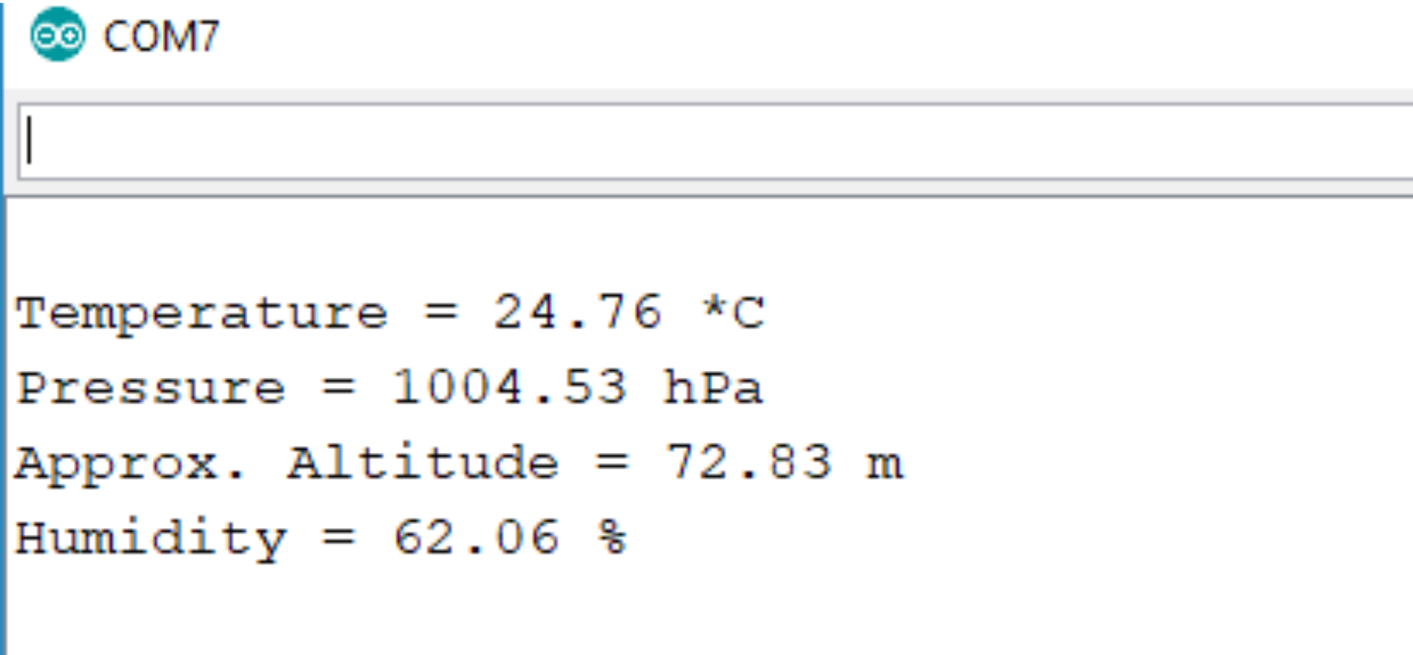 BME280 initialization output